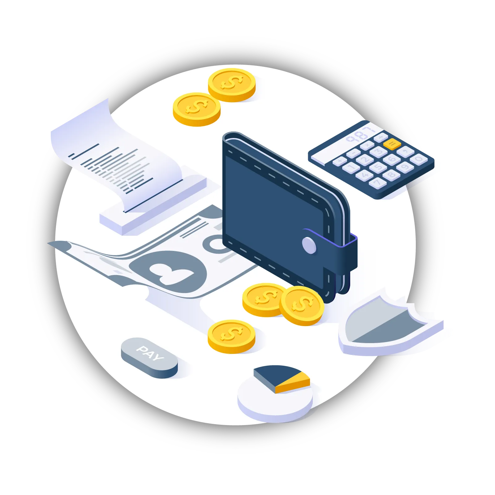 Cash-white-illustration