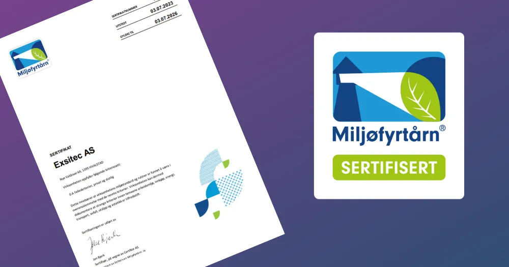 Vi har gjennomført Miljøfyrtårn resertifisering